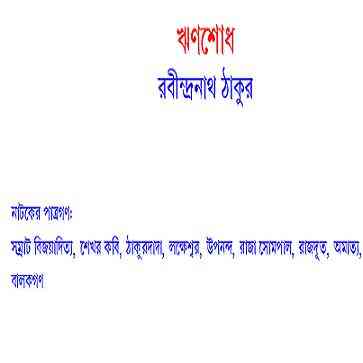 Rinshod : Rabindranath Tagore ( রবীন্দ্রনাথ ঠাকুর : ঋণশোধ ) 21